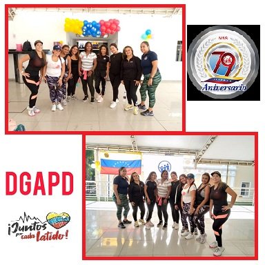 El Dia de Hoy en Conmemoracion de los 79 Aniversario del IVSS esta DGAPD se hizo presente con la participacion de nuestras trabajadoras en esta Actividad Deportiva especial de Bailoterapia. #JuntosPorCadaLatido#PorunSeguroMasSocial.
