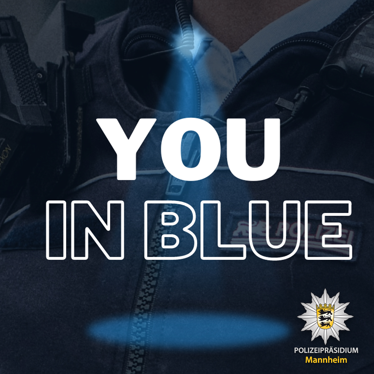 PolizeiMannheim's tweet photo. #youinblue
Ihr könnt Euch vorstellen, in Zukunft „Blau“ zu tragen und das nicht nur als modisches Accessoires, sondern weil Ihr etwas bewegen wollt?
Dann informiert Euch zum Beispiel am 02.11.:
https://t.co/T9JN4zX1Ut https://t.co/GRuV4ayX47