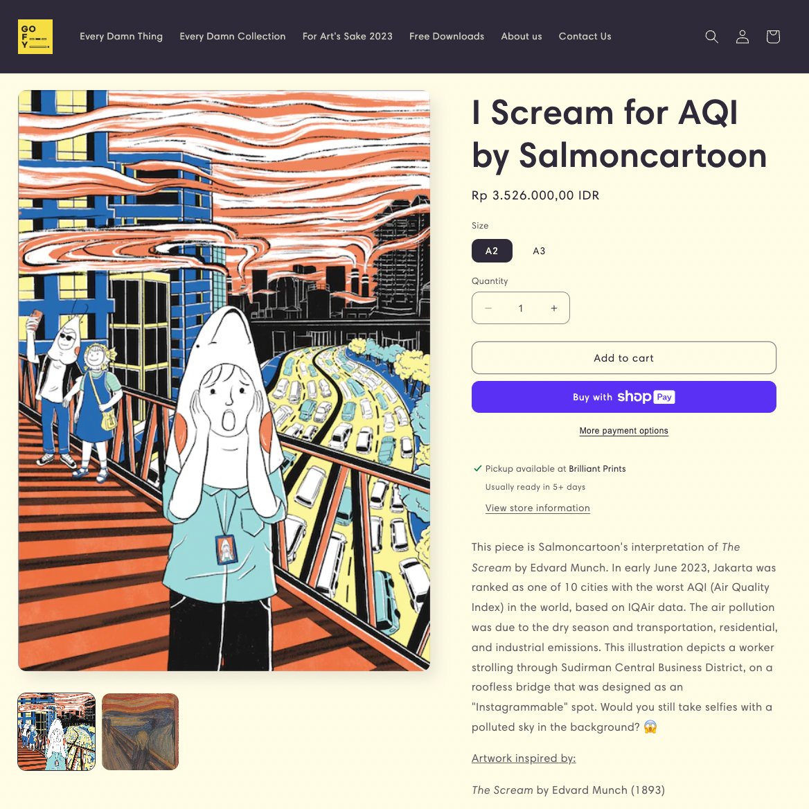 salmoncartoon's tweet photo. I'm here to announce that we're participating in For Art's Sake 2023 by Gofy (Creative Community for SEA) 

The exhibition presents 80 artworks reimagining famous and iconic Western art, with a twist.

Find them at these 21 homegrown businesses around 🇸🇬 from 14 Oct 23–28 Jan 24 https://t.co/tsf84yYrOt