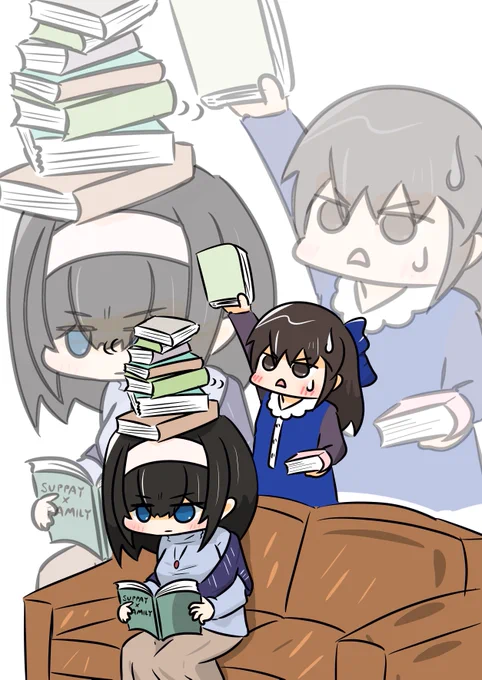 フミカゲーム 読書中の文香さんの頭に本を積んで行く、ただそれだけのゲーム