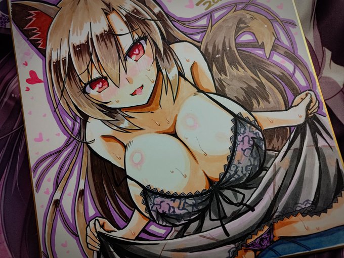 紅楼夢の事前コミッション色紙の影狼ちゃん 