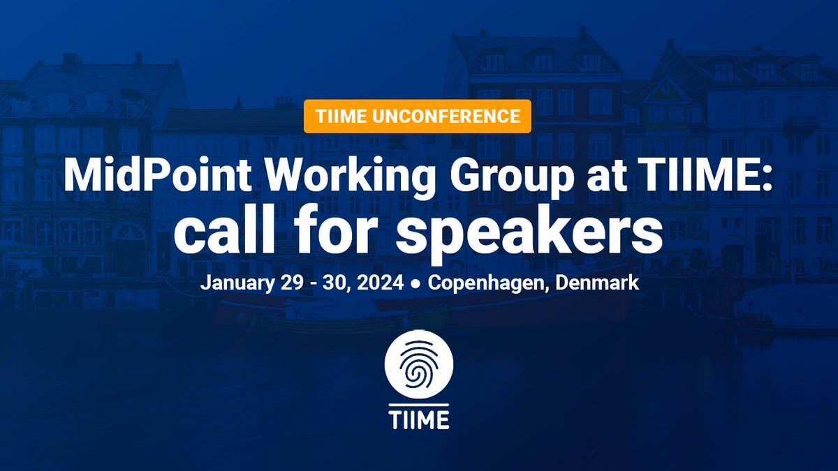 Evolveum's tweet photo. We’re organizing the MidPoint Working Group at the #TIIME unconference, where you can look forward to a jam-packed agenda that includes 3 interactive workshops led by our experts. Do you have an interesting #midPoint experience to share? Get in touch at marketing@evolveum.com! https://t.co/QJuvbJuUF4