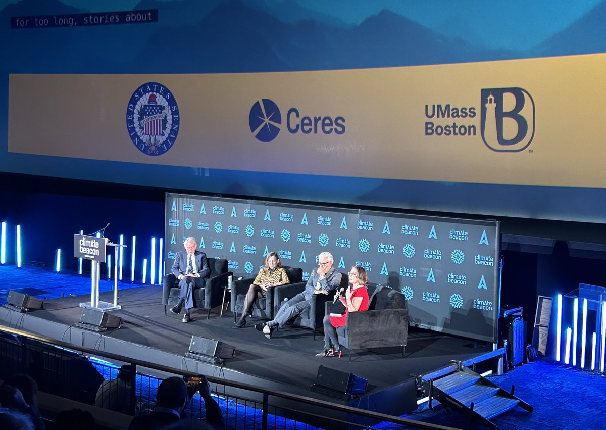 @MassCEC @NEAQ @GreentownLabs .@CeresNews CEO @MindyLubber joins @SenMarkey @UMassBoston president Marcelo Suárez-Orozco & @GBH president Susan Goldberg for a discussion entitled Building a Better World: How Climate Action Creates Opportunity