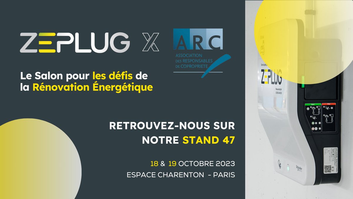 Zeplug (@zeplug_ve) on Twitter photo Notre équipe sera présente au salon <a href="/ArcCopro/">ARC - Association des Responsables de Copropriété</a> pour vous accueillir et échanger sur notre solution de recharge en copropriété.
Notre directeur commercial animera la conférence "L’installation de borne de recharge en copropriété : quelle solution adopter ?"
salon-copropriete-arc.fr/#conferences Notre équipe sera présente au salon <a href="/ArcCopro/">ARC - Association des Responsables de Copropriété</a> pour vous accueillir et échanger sur notre solution de recharge en copropriété.
Notre directeur commercial animera la conférence "L’installation de borne de recharge en copropriété : quelle solution adopter ?"
salon-copropriete-arc.fr/#conferences