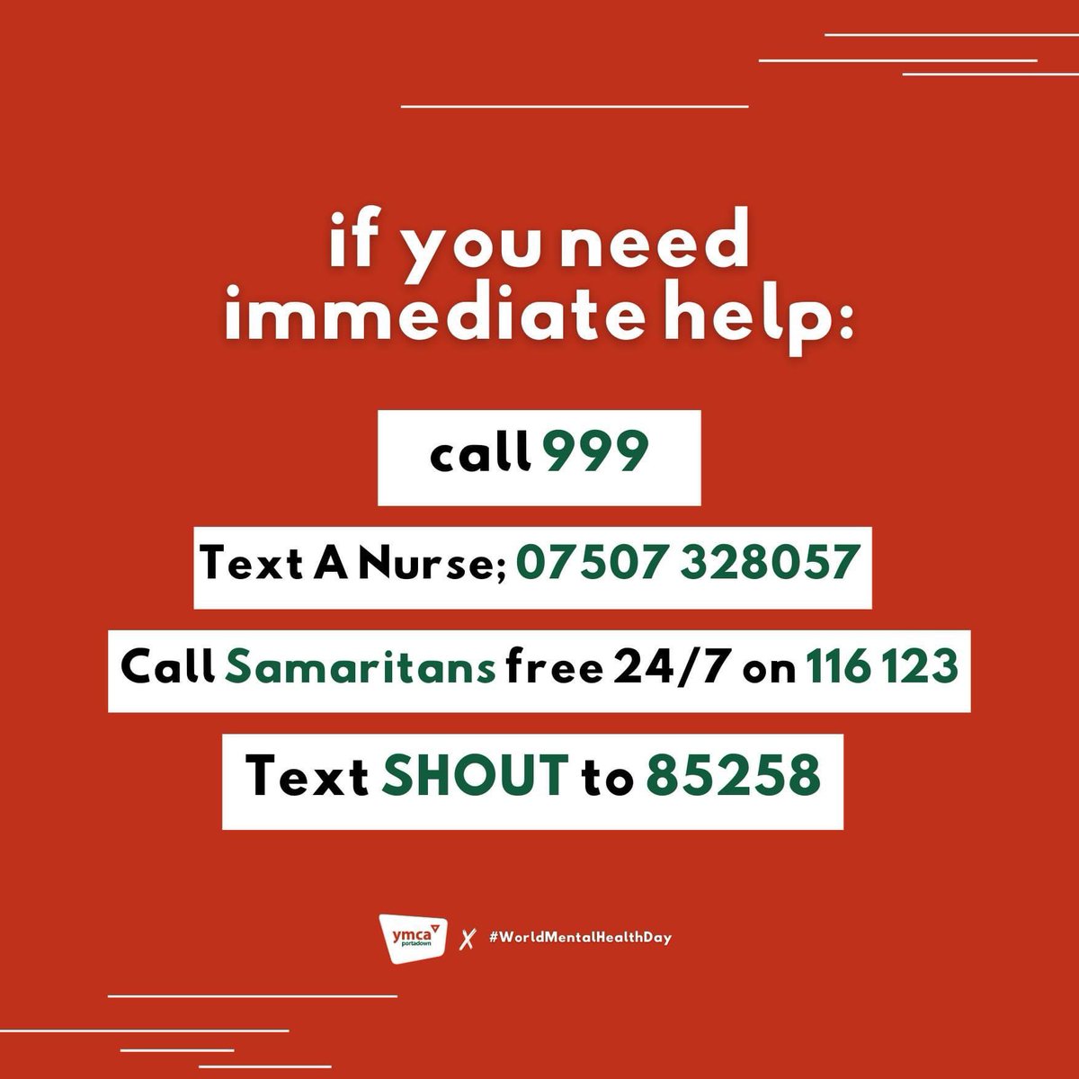ymcaportadown's tweet photo. 𝗕𝗿𝗲𝗮𝗸𝗶𝗻𝗴 𝘁𝗵𝗲 𝗦𝗶𝗹𝗲𝗻𝗰𝗲: 𝗪𝗼𝗿𝗹𝗱 𝗠𝗲𝗻𝘁𝗮𝗹 𝗛𝗲𝗮𝗹𝘁𝗵 𝗗𝗮𝘆 𝟮𝟬𝟮𝟯

#LoveTheYM #WorldMentalHealthDay2023 https://t.co/BLemOFbAGr
