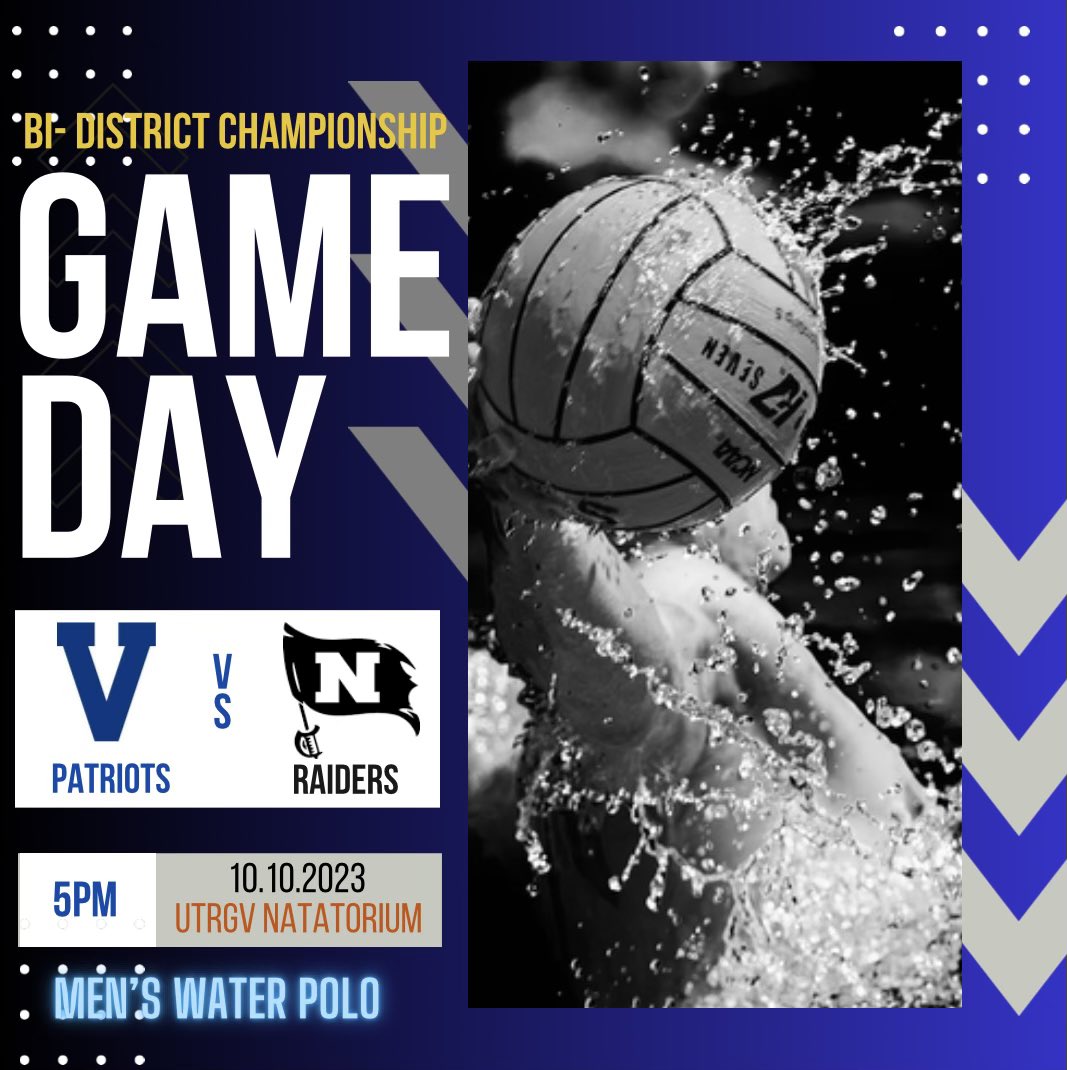 CoachGilpin's tweet photo. It’s PLAYOFF TIME!!!! Our boys water polo team will be taking on PSJA North today at 5:00 in the bi-district round!! Game will be played at the UT-RGV Natatorium.
#beblue https://t.co/1JXkxQ4Jvf