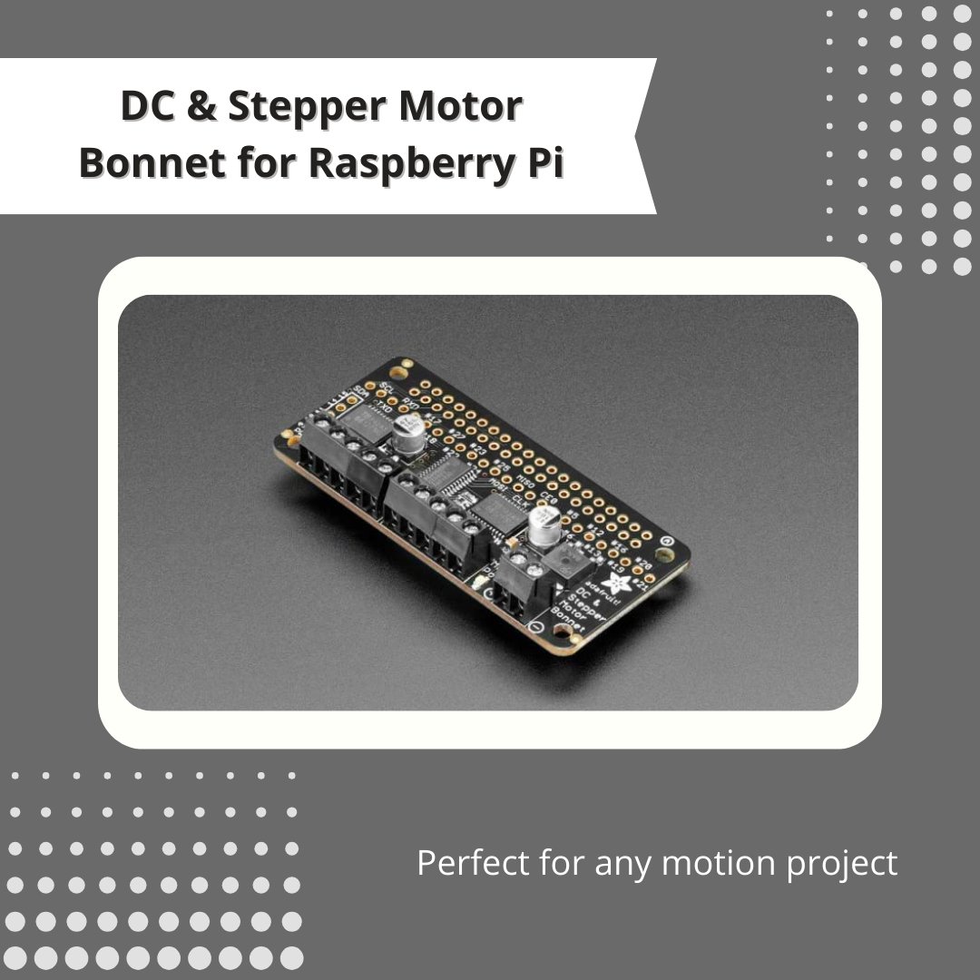 perfect for any motion project as it can drive up to 4 DC or 2 Stepper motors with full PWM speed control. t.ly/2mfig
#TuesdayFeeling #electronics #motion #raspberrypi