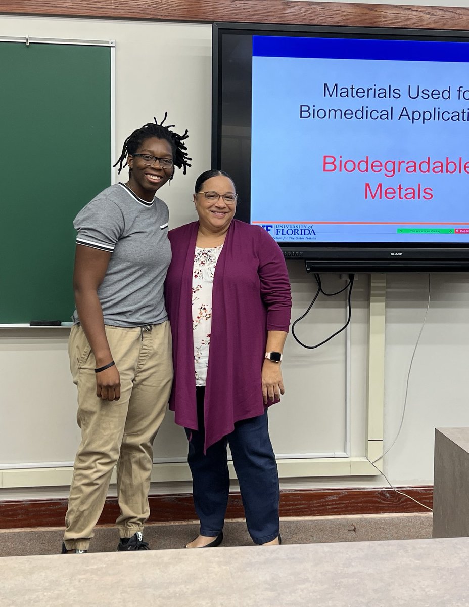 Josephine Allen (@msejallen) on Twitter photo Excited to have 3rd year Ph.D. Candidate and future faculty <a href="/Soch_BME_MSE/">Söchima/Sonia</a> give a beautiful talk to my Biomaterials class about her work with biodegradable alloys! 🤩 She’s one to watch! #superstar <a href="/UFMSE/">UF Materials Science | Nuclear Engineering Program</a> Excited to have 3rd year Ph.D. Candidate and future faculty <a href="/Soch_BME_MSE/">Söchima/Sonia</a> give a beautiful talk to my Biomaterials class about her work with biodegradable alloys! 🤩 She’s one to watch! #superstar <a href="/UFMSE/">UF Materials Science | Nuclear Engineering Program</a>