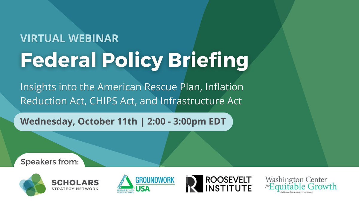 Join us TOMORROW at 2 ET for a federal policy briefing on some of the most significant, recent federal legislation impacting our nation's economy and future. The briefing will cover bills with an impact on #CleanEnergy, #Labor, and lots more.

➡️Register: buff.ly/46eHvh5