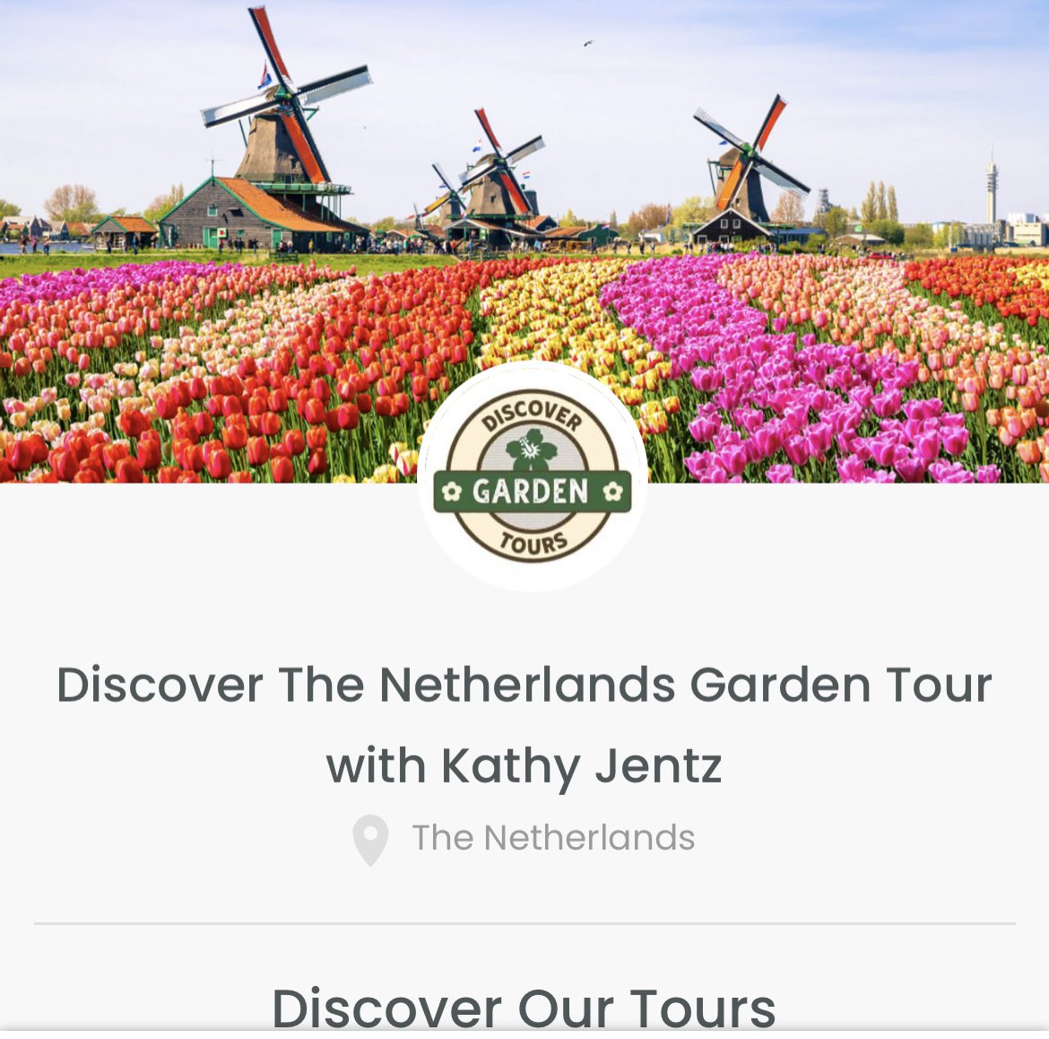 Big news! I’m partnering with Discover Our Tours for a trip to the Netherlands next April! #gardentours #GardeningTwitter #Gardeningx