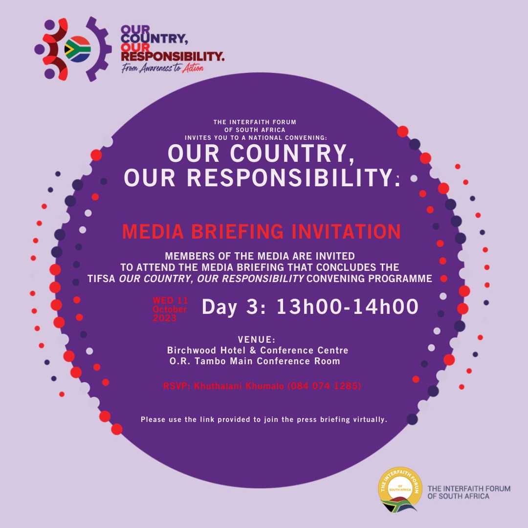 📢 Join us tomorrow for a media briefing concluding the "Our Country, Our Responsibility" programme.
🔗Facebook: [business.facebook.com/events/3133374…] 🔗 YouTube: [youtube.com/live/4ViYXave3…]
Stay informed about our progress towards a better South Africa! 🇿🇦 #TIFSA #MediaBriefing #OurCountry