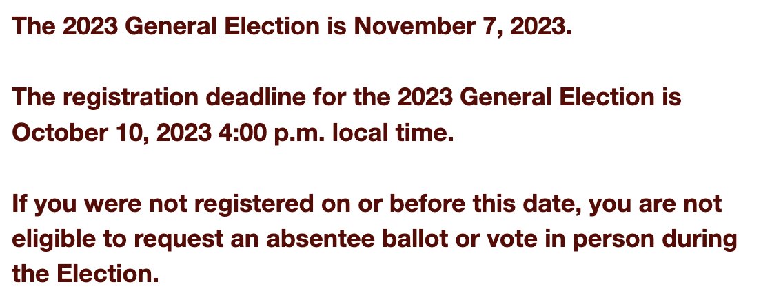 🚨 Kentucky residents: TODAY is also the last day for you to register to vote in November's election. Gov. Andy Beshear's challenge to AG Daniel Cameron headlines that, but there's plenty of other races. Kentucky allows people to register online: vrsws.sos.ky.gov/ovrweb/