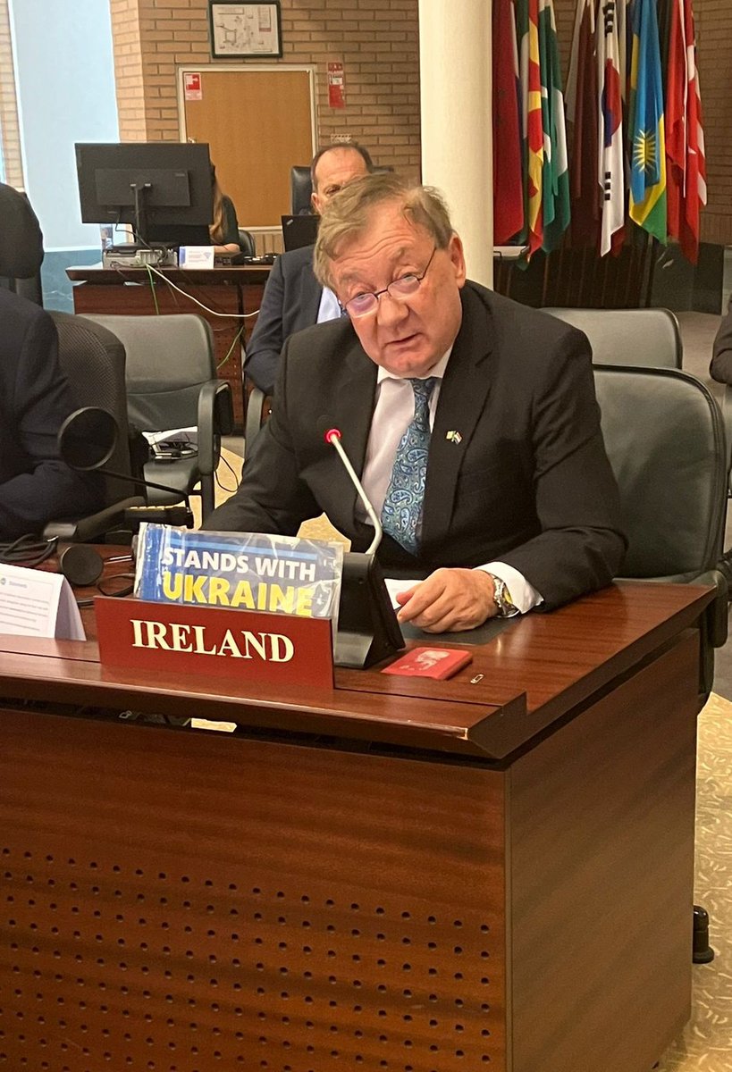 IrelandinNL's tweet photo. At @OPCW #EC104 today 🇮🇪:
➡️ Pledged support for UA against RF’s illegal & unjustified invasion
➡️Stressed our commitment to holding CW perpetrators accountable
➡️Commended DG commitment to achieve gender equality
➡️Urged States to agree a budget, to continue OPCW’s vital work https://t.co/0ODyXLvcmh