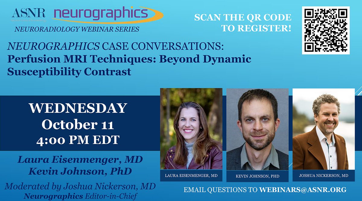 Still time to register! Join us tomorrow (10/11) at 4:00 pm EDT for our free #Neurographics webinar. Note: Registration is now located within #ASNR's Education Connection! You will need to log in with your ASNR credentials in order to access registration: ow.ly/bgFb50PV6QN