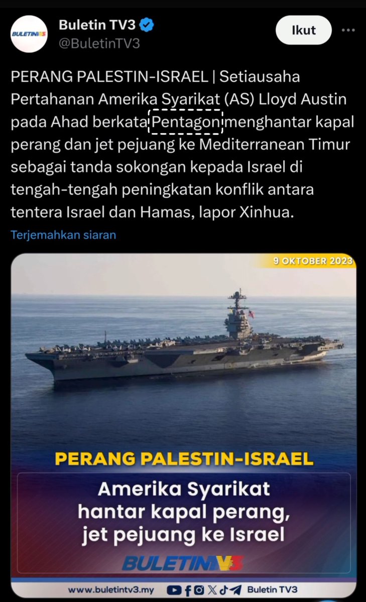 MuhammadIzzat06's tweet photo. - ARTWORK YANG TIDAK ADA NILAI SENI - 

Perkataan Pentagon yang aku petakkan dalam gambar screenshot Buletin TV3 itu adalah sebahagian perkataan yang berkait rapat dengan cerita disebalik formalistik persembahan pada artwork aku yang lama pada tahun 2020. https://t.co/JRY3EAXjFF