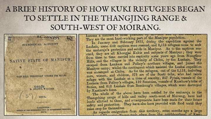 #KukiHistory !!! 

The king of Manipur have allowed the settlement of many #Kuki_Zo refugees who have escaped from current Mizoram and Burma in 1873 !!! Yes, the King of Manipur have allowed many Kukis  and Paites to settled in the Thangjing hill range and even have food and