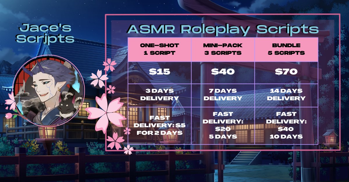 AikenJace's tweet photo. Hi, I'm 💠Jace💠. I've been writing ASMR Scripts for 3 years now. 

DM is open for any inquiry!💙💎

Check out my Fiverr for other services!
https://t.co/CDbp7qp1Ch
https://t.co/CDbp7qp1Ch

Order Form:
https://t.co/p5nKG3GZch
https://t.co/p5nKG3GZch

#ASMR 
#CommissionsOpen https://t.co/1oU0ezEX6X