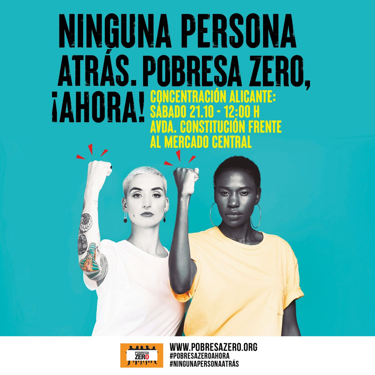 POBRESAZEROCV's tweet photo. ¡¡¡Movilízate con nosotrxs!!!
📢📍 Convocatoria de #PobresaZeroAhora en #Alicante
🗓✊ Os esperamos el sábado 21 de octubre por la mañana
📖📜 Nos concentraremos para reivindicar que no queremos dejar a #NingunaPersonaAtrás
+Info https://t.co/xo0XgLN48a https://t.co/KMsw3zGuCa