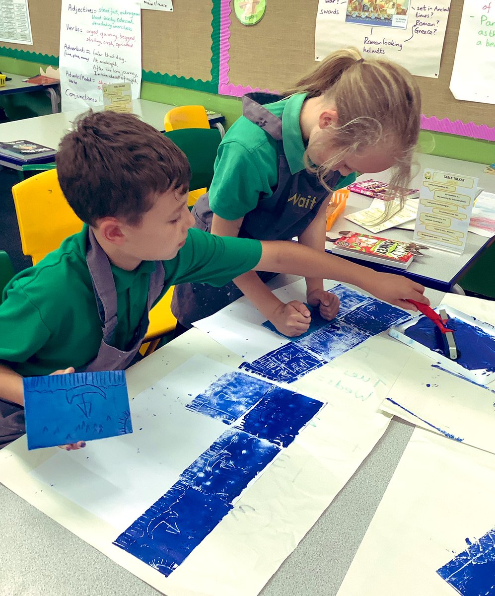 Ver_WPA's tweet photo. The last stage of our block printing happened this afternoon! How amazing do our finished pieces look! #WatersideArt https://t.co/CRlvDeXLRH