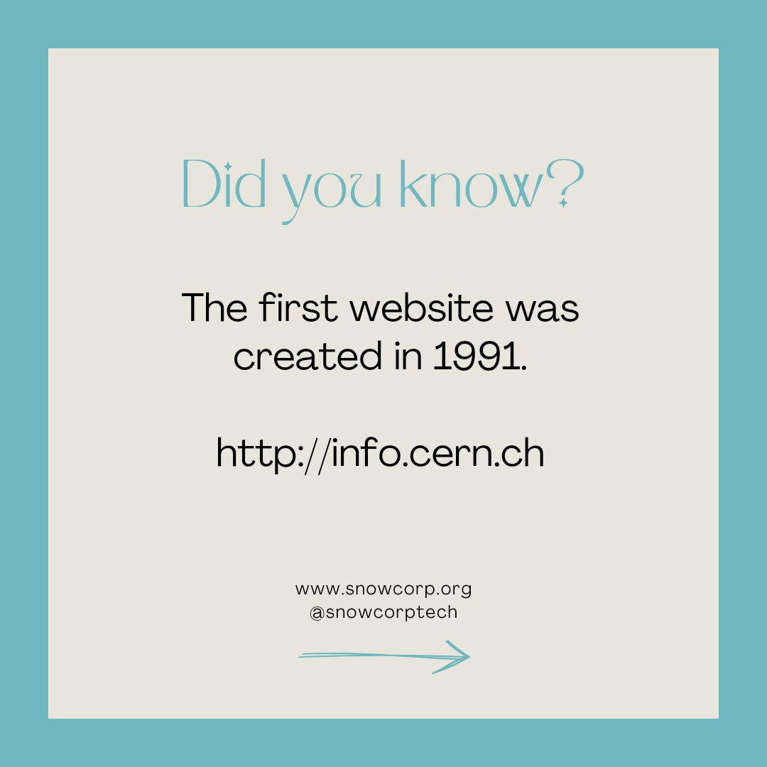 Did you know? The first website was created in 1991.

#technology #innovation #history #internet #web #firstwebsite