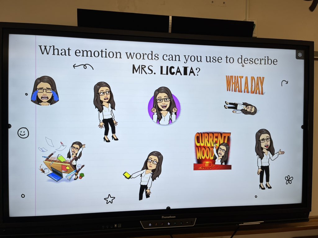 Mrs_Licata's tweet photo. Identifying character feelings with our reading tools!

Each student used the emojis that were given to them and tried to match them to a different feeling. Students then used the best word to describe me!

The question is … How does Mrs. Licata feel after a long weekend?! 😝 https://t.co/A6SKWDS8IM