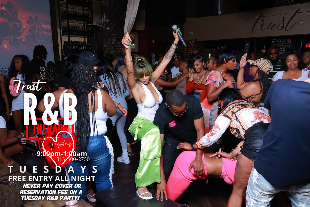 TrustDetroit's tweet photo. FREE ENTRY ALL NIGHT. 
FREE BOOTHS ALL NIGHT. 
#1 TUESDAY NIGHT PARTY IN #DETROIT @TrustDetroit 
For Free booths click⬇️
https://t.co/ro16lV8Yz4 https://t.co/JJjHAvBuJs