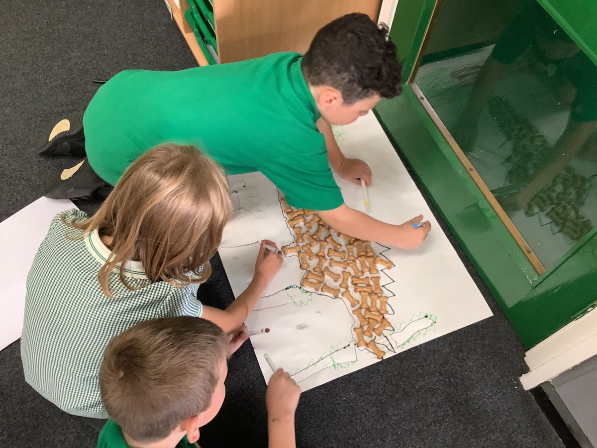 Wye_WPA's tweet photo. Next up we became palaeontologists and used real life dinosaur bones 😉😉 to create our very own dinosaurs. #WatersideScience https://t.co/PWfwWaCGac