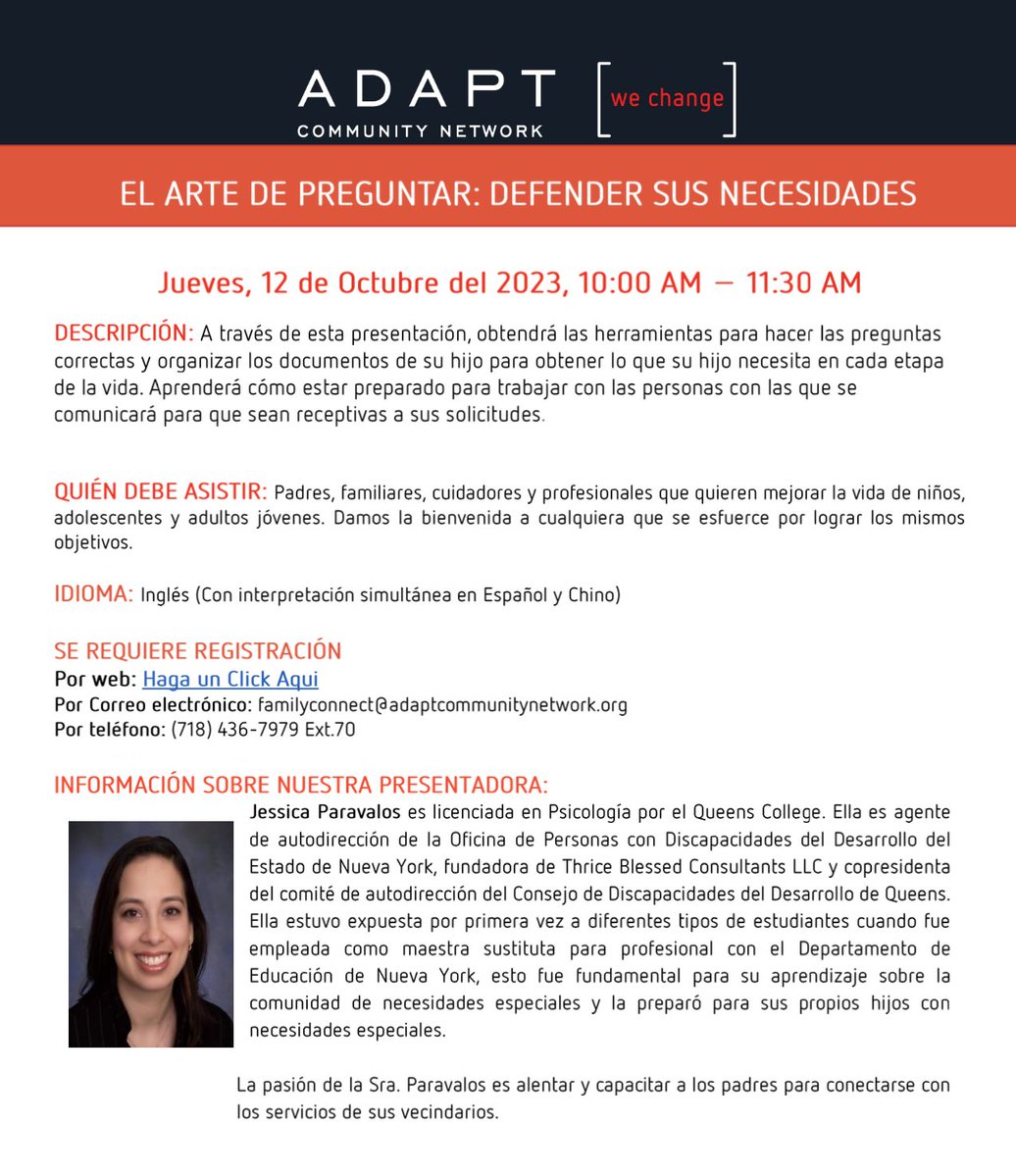 Seaver Autism Center (@seaverautism) on Twitter photo On Thursday October 12th, <a href="/adaptwechange/">ADAPT Community Network</a> is offering a free webinar about advocating for your needs and for those of your child.
Registration is required: us06web.zoom.us/webinar/regist…
#autism On Thursday October 12th, <a href="/adaptwechange/">ADAPT Community Network</a> is offering a free webinar about advocating for your needs and for those of your child.
Registration is required: us06web.zoom.us/webinar/regist…
#autism