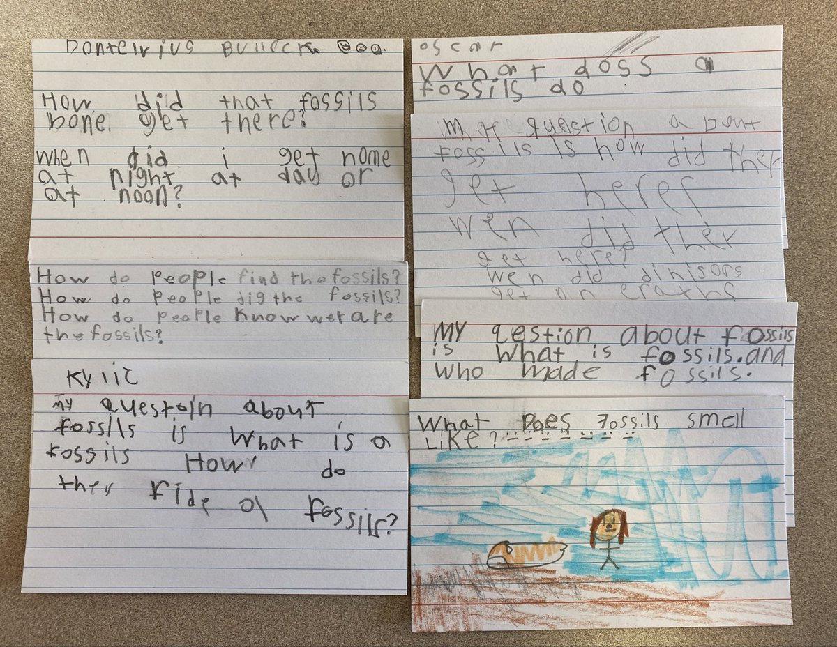 What a GREAT way to start the day after a long track out. Students are super excited to learn about fossils and become paleontologists! So many questions!! #2ndgrade