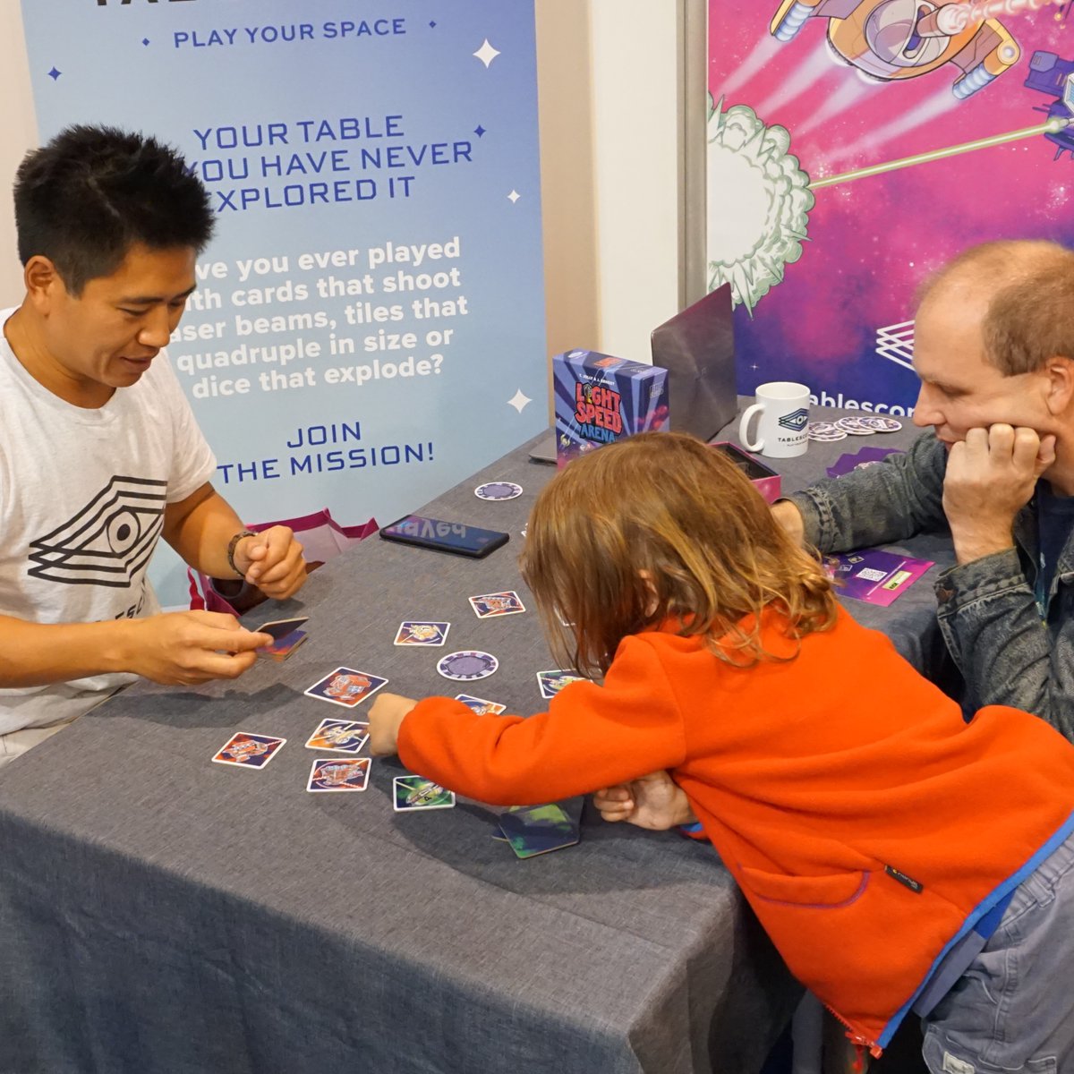 tablescopegames's tweet photo. In spite of a flat tire with 300km to go, the largest @SPIEL_Messe ever was a fantastic one!

We loved seeing you loving Light Speed: Arena!

Cosmic thanks to the new faces, the old friends, and the extraordinary collaborators <3

#boardgames #lightspeedarena https://t.co/0iCKnK0xYK