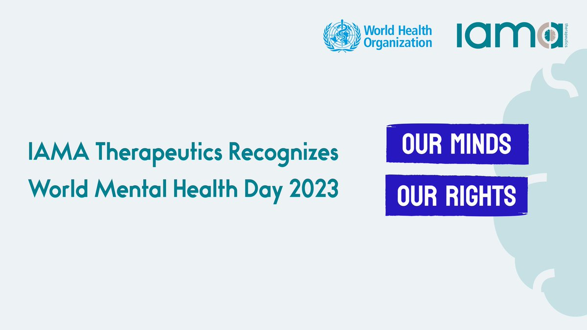 Today we honor #WorldMentalHealthDay. At IAMA, we are dedicated to unlocking major breakthroughs in neuroscience to develop personalized treatments for patients suffering from untreatable neurological conditions.

#Biotech #LifeScience #Neuroscience #Neurodevelopment