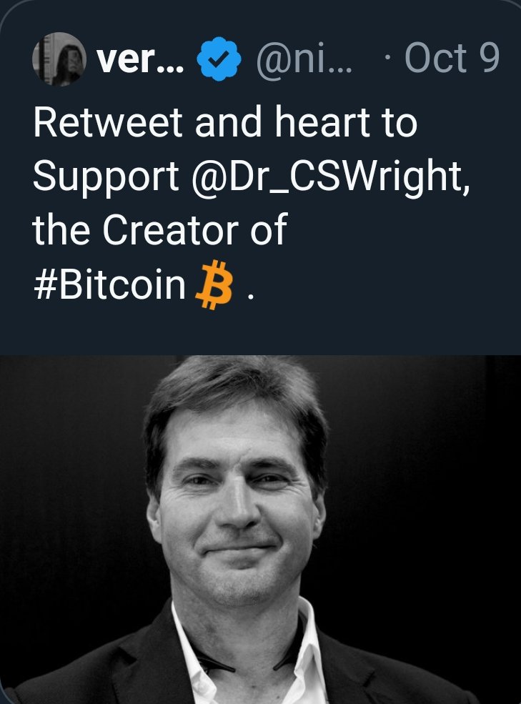 BsvPanama's tweet photo. Retweet and heart to Support
@Dr_CSWright
#CraigIsSatoshi
#BitcoinIsBSV https://t.co/6fu4cBxwjt