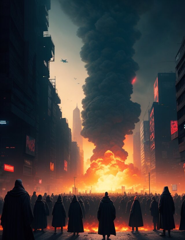 AI_Toxic_NFT's tweet photo. Nuclear Explosion Cyberpunk City
#nft #disneypins #avengers #surrealart #psychedelic #gan #ayahuasca #localtip #pintrading #pinmail #nfs #disneylandpins #ap #strangeart #psilocybin #digitalart #5dart #discoverla #pintrader #onceuponatime #awesomefriends #aiw #sanpedro #AIart https://t.co/Q22C9qRQcO