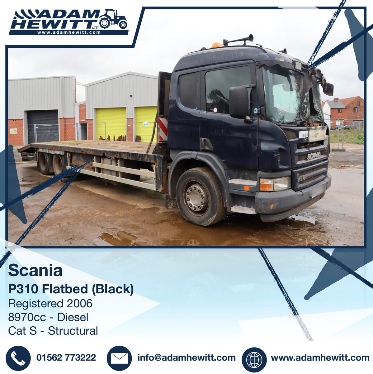 AdamHewittLtd's tweet image. 🚨SCANIA🚨 This P310 Flatbed is now live! Check it out now! adamhewitt.com/bidding/agri-p…

#Scania #P310 #UsedTrucks #AdamHewittLtd