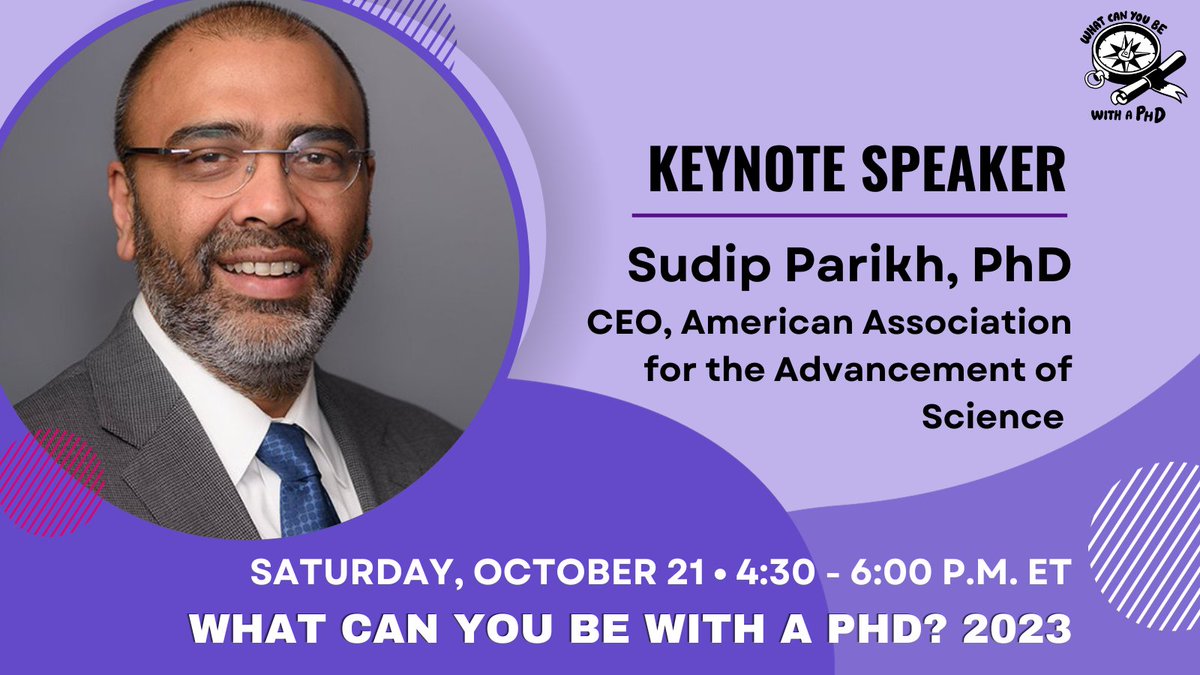 Join us virtually on October 21 for a live keynote and fireside chat with Sudip Parikh, Ph.D., CEO of <a href="/AAAS/">AAAS</a>, as he speaks on being "Always a Scientist: From Protein to Politics and Everything In Between". 

<a href="/sudipsparikh/">Sudip Parikh</a> #WCUB2023