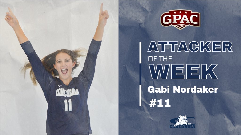 🏐 <a href="/gabi_nordaker/">Gabi</a> 

🏅 GPAC Attacker of the Week (2nd time in 2023)

📊 In wins over #14 Jamestown and DWU, totaled 28 kills and 14 blocks while hitting .400.

🔗 cune.edu/athletics/team…