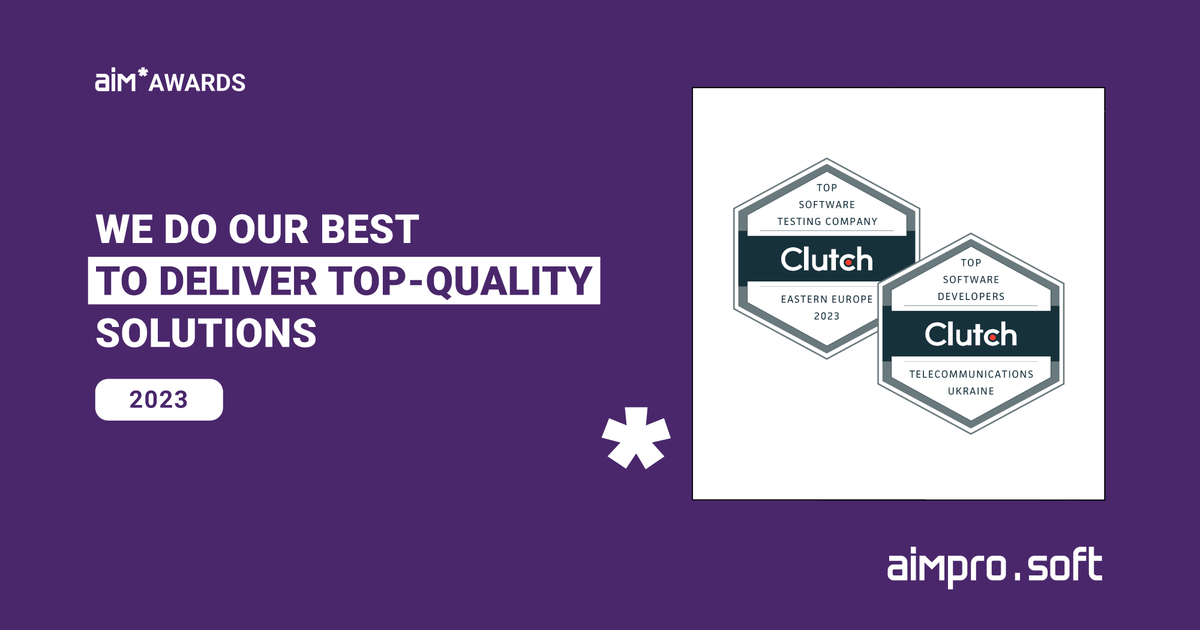 Aimprosoft's tweet photo. 🎉We're thrilled to announce that #Aimprosoft has been recognized by @clutch_co as:
🏆Top #SoftwareTesting Companies in Eastern Europe
🏆Top #SoftwareDevelopers for #Telecommunications in Ukraine
Have an idea for a #software project? You can count on us for win-win cooperation🤝 https://t.co/q0kjoZOT15