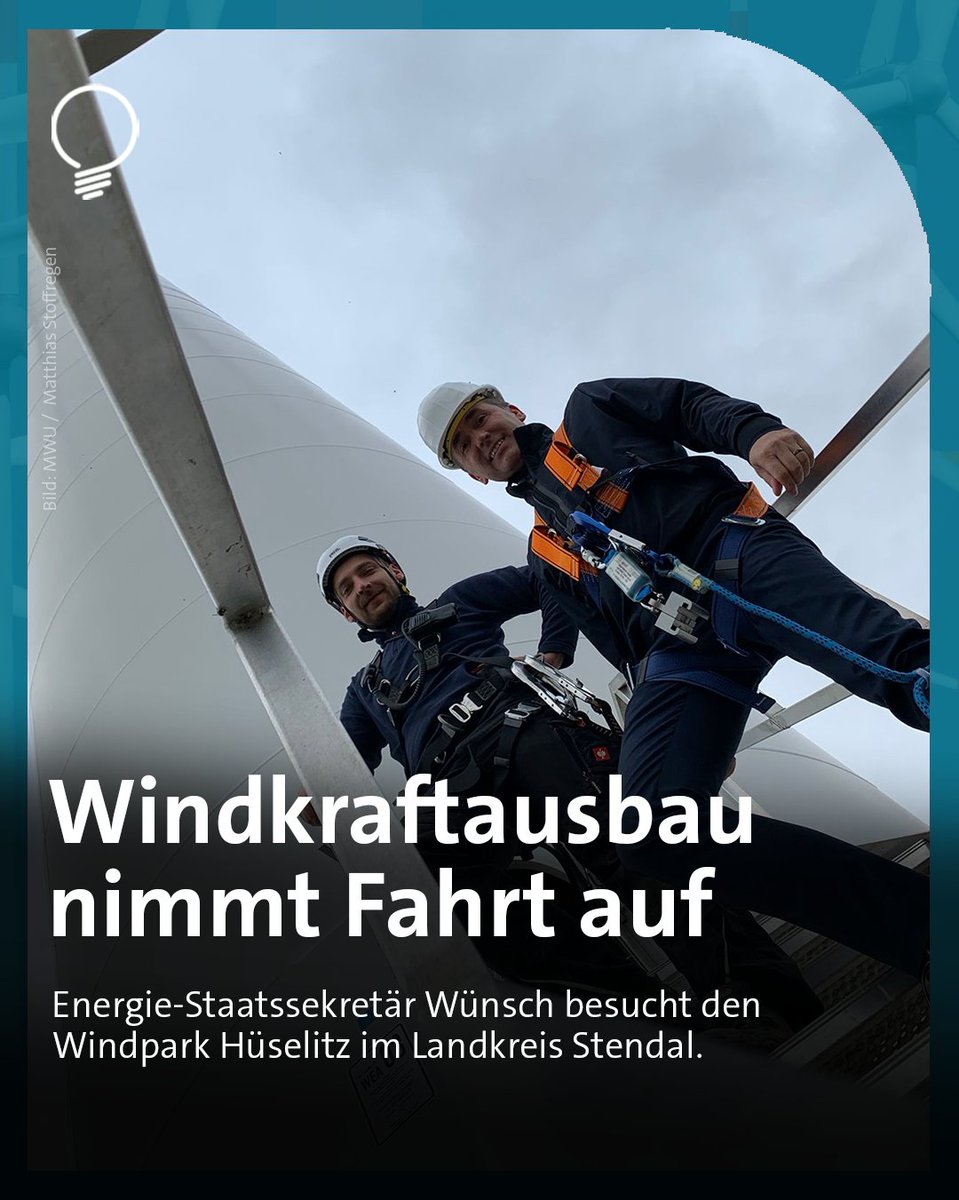Der Ausbau #ErneuerbarerEnergien in #SachsenAnhalt geht voran: Im laufenden Jahr liegen Genehmigungen für 93 neue Windkraftanlagen vor, 34 davon im Landkreis #Stendal. #Energie-Staatssekretär <a href="/WuenschThomas/">Thomas Wünsch</a> hat den dortigen Windpark Hüselitz besucht. lsaurl.de/NxGTzt