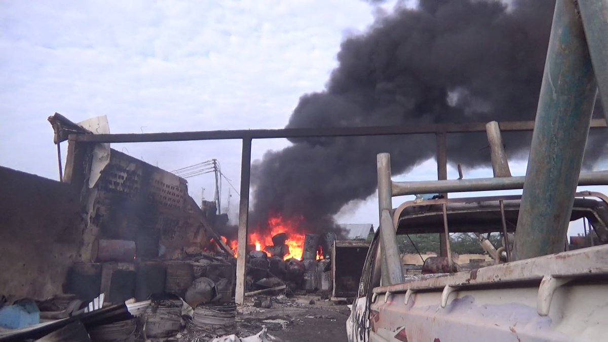 AfricanReports's tweet photo. Drone strike targets, destroys JESCO, a civilians-owned energy company who was providing electricity the Jilib town and nearby villages. One employee killed. #Somalia govt reported that the drone strike was conducted by "international partners".  No country claimed responsibility https://t.co/ehidoTIMCW