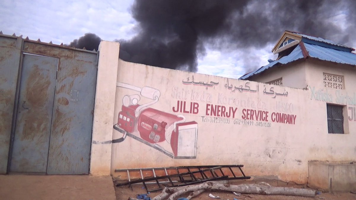 AfricanReports's tweet photo. Drone strike targets, destroys JESCO, a civilians-owned energy company who was providing electricity the Jilib town and nearby villages. One employee killed. #Somalia govt reported that the drone strike was conducted by "international partners".  No country claimed responsibility https://t.co/ehidoTIMCW