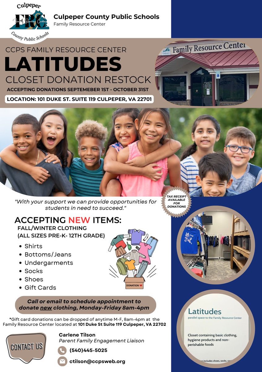 CCPS_FRC's tweet image. FRC is still accepting donations. If you would like to help our CCPS students in need please reach out! We appreciate any type of donation!