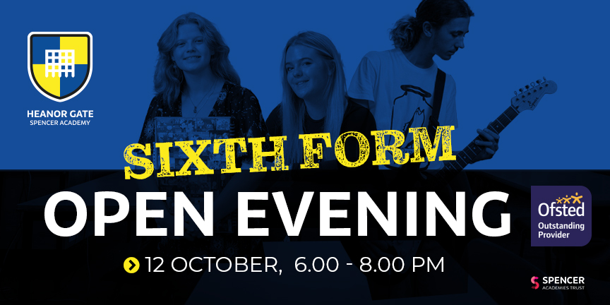 HGSA (@heanorgatesa) on Twitter photo Not long now until our Sixth Form Open Evening! <a href="/6thFormHGSA/">HGSASixthForm</a>
This Thursday (12th October) we will be opening our doors to potential post 16 students! We can't wait to meet you all and show you what we have to offer. We are open 6pm-8pm. #TeamHeanor Not long now until our Sixth Form Open Evening! <a href="/6thFormHGSA/">HGSASixthForm</a>
This Thursday (12th October) we will be opening our doors to potential post 16 students! We can't wait to meet you all and show you what we have to offer. We are open 6pm-8pm. #TeamHeanor