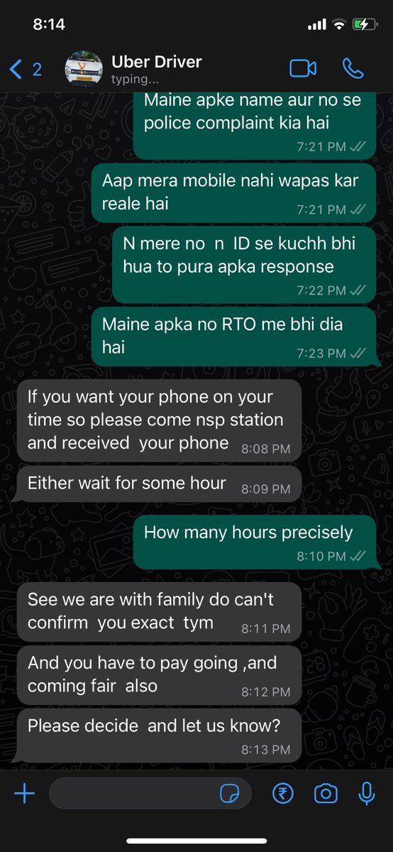 SouraviG's tweet photo. Now Uber Driver called n he n his wife quarrel in with me n saying  if you want phone then come at nalasopara stattion after so many hours  n see how they are trying to blackmail me 
Vehicle no : MH02FX2065 @Uber_India  @jagograhakjago  @rtomumbai  @ConsumerReports https://t.co/j3uhPCIRWA