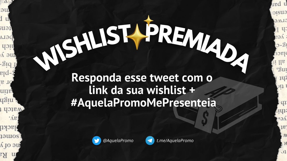 🎁 WISHLIST PREMIADA | AP

Vamos selecionar alguns seguidores para presentear durante o evento da Amazon!

Para participar:
❣️ Seguir <a href="/AquelaPromo/">Aquela Promo 📚🏷</a>
❣️ Dar RT neste tweet (sem citar)
❣️ Responder esse tweet com o link da sua wishlist + #AquelaPromoMePresenteia

⭐️ Participe!