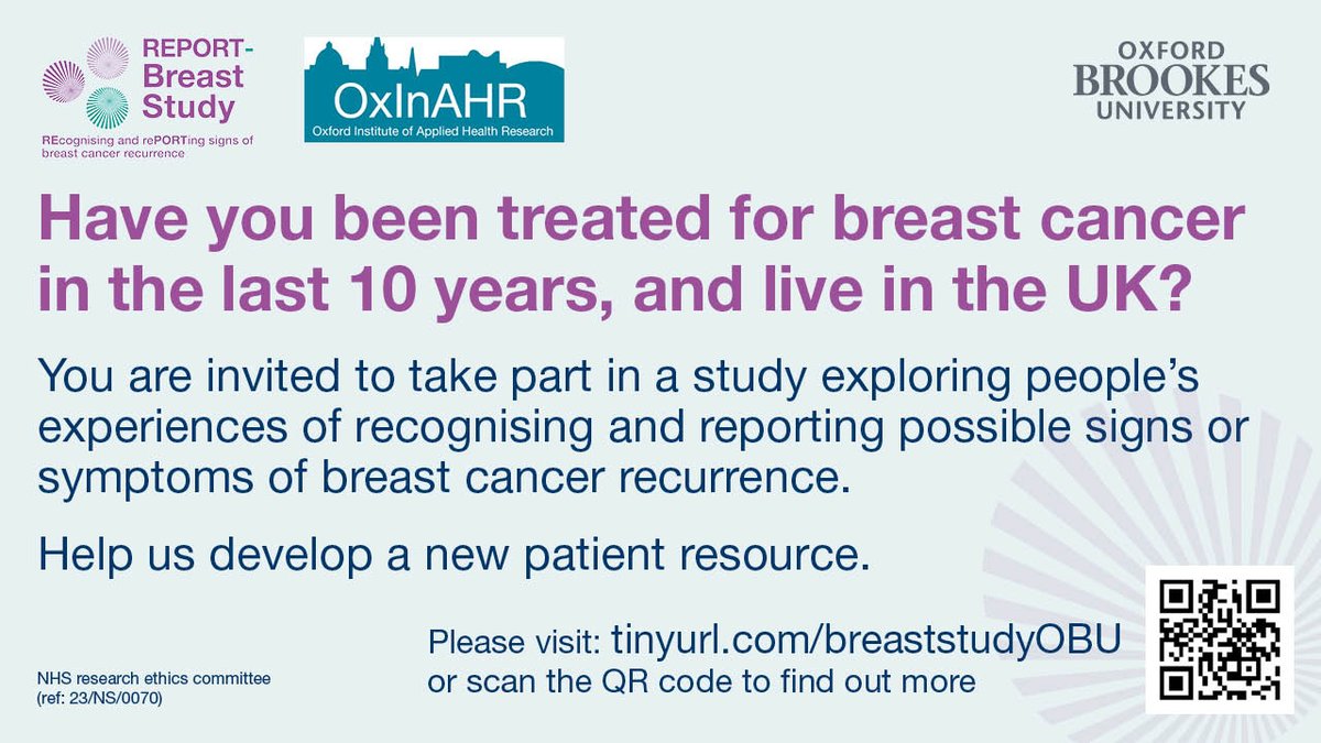 We would like to hear your views towards recognising and reporting any possible signs or symptoms of breast cancer recurrence, to help us develop a new resource to help people with breast cancer in the future. #breastcancer #YoungAdultCancer #BCSM #octoberbreastcancerawareness