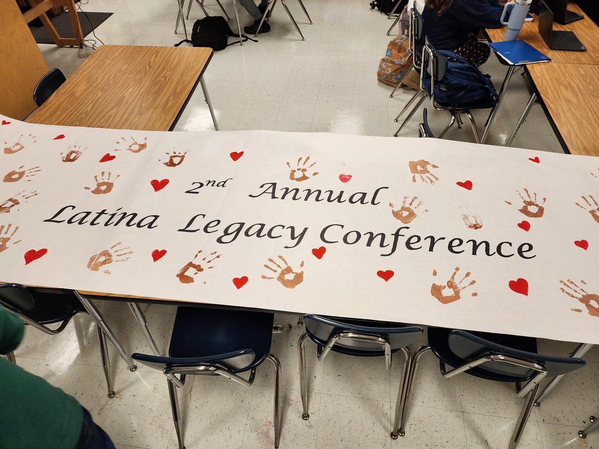 GMSVikings's tweet photo. @MagruderHS's Art Department came through again this year for our #LatinaLegacyConference banner 🤎💙 Students will be able to sign the banner and #leavetheirmark this Saturday! https://t.co/1YogmXXA3l