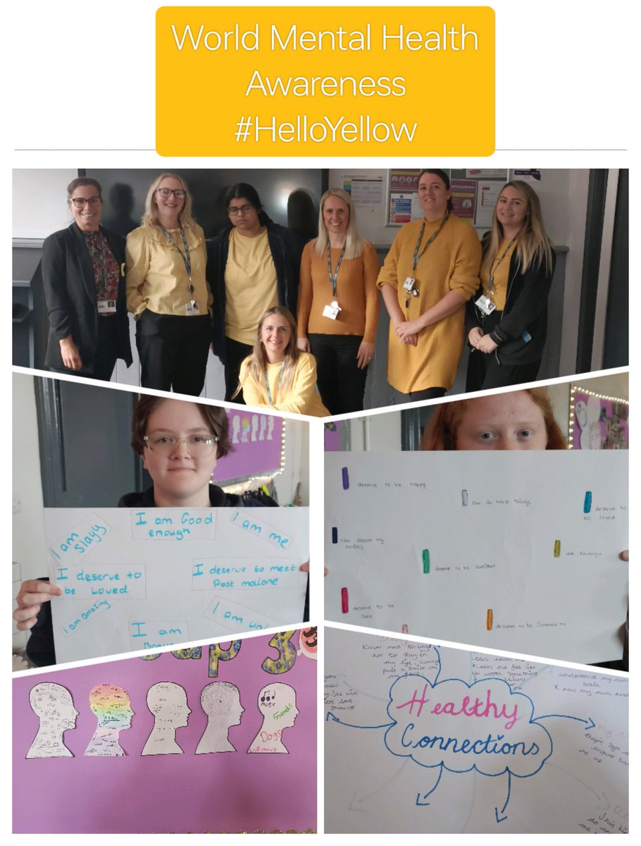 EthosCollegeUK's tweet photo. Mental health awareness day @EthosCollegeUK wearing yellow to show young people they are not alone and every day is a mental health day #HelloYellow #WorldMentalHealthDay #positiveaffirmations #healthyconnection #youngmindsuk https://t.co/TGzTRn0G6A