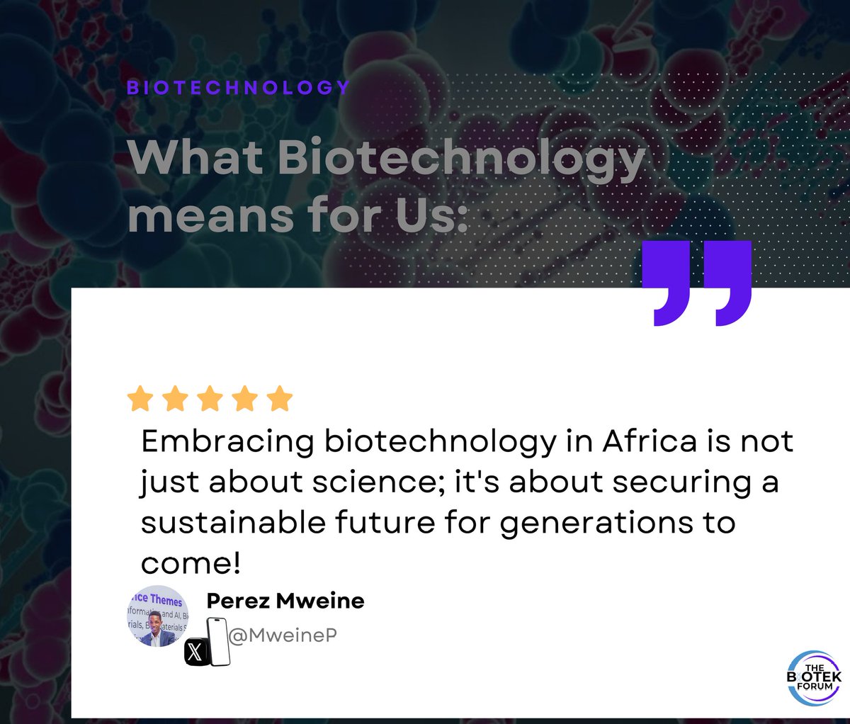 🌍🧬 "Biotech adoption in Africa: What's the real significance?" 
According to <a href="/MweineP/">Perez Mweine</a>, Africa stands on the cusp of monumental benefits for future generations. 🌱🔬 #AfricanBiotech #FutureIsBright 🌟🌍