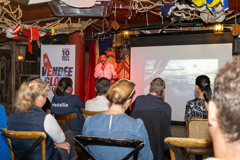 FranceintheUK's tweet photo. Today @UK_AtoutFrance hosted a breakfast with 🇬🇧 @VendeeGlobe skippers Pip Hare &amp; Phil Sharp. It was a chance to learn more about the world's most challenging sporting race, founded by Philippe Jeantot in 1989, and to discover #Vendée. 

@DepVendee #ExploreFrance https://t.co/AbBsq2UMB9