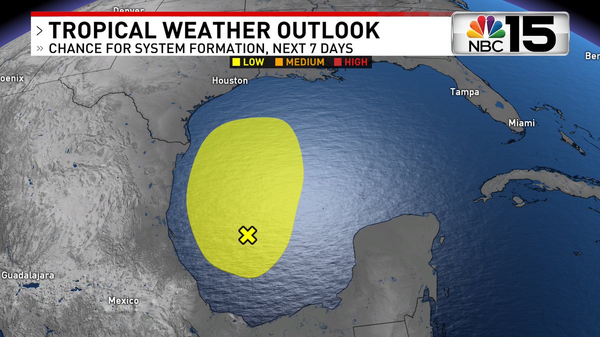 KellyFosterWX's tweet image. #Invest93 in the Gulf has low formation chance before merging with a front Wed. It'll unleash a few inches of rain in our area starting Wed. Brace for a hazardous gale force wind event: 40 kt gusts &amp;amp; seas 6-11 feet as it tracks across the Gulf. @mynbc15 mynbc15.com/weather
